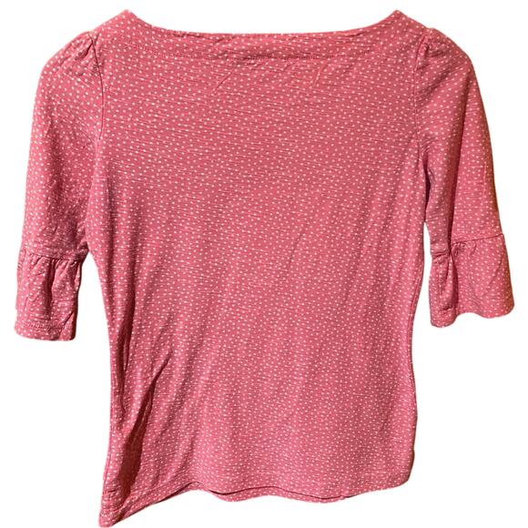 Lily Pulitzer Size XS polka dot shirt Pink White Knit half sleeve Preppy Femme - Picture 2 of 4